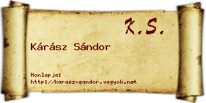 Kárász Sándor névjegykártya